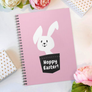 Girly Hoppy Osterpastel Rosa Cartoon Notizblock