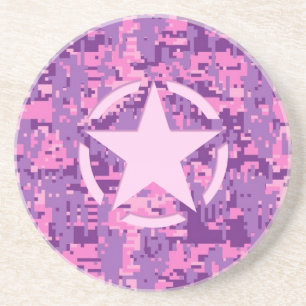Girly Hot Pink Digital Camouflage Camouflage Untersetzer