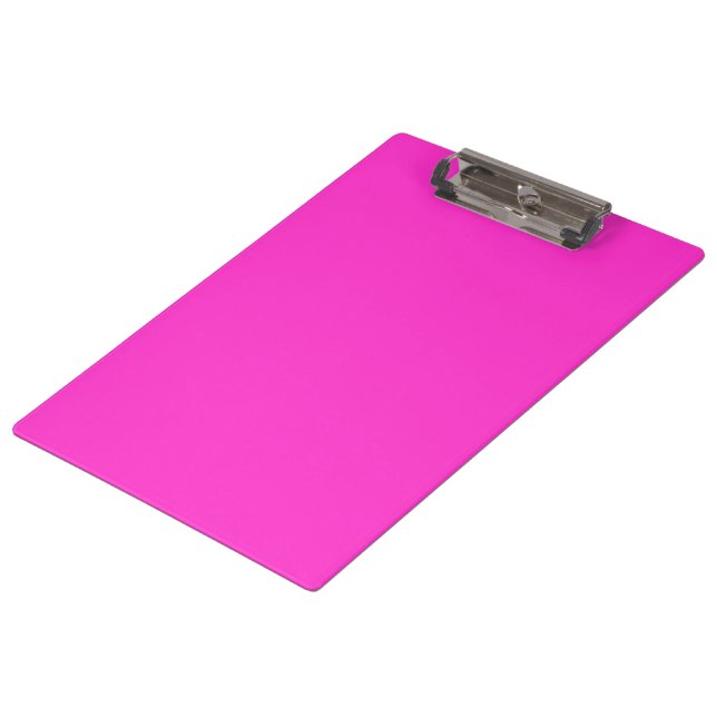 Girly Hot Pink Farbe Hintergrund Anpassen Sie es! Klemmbrett (Schrägansicht)
