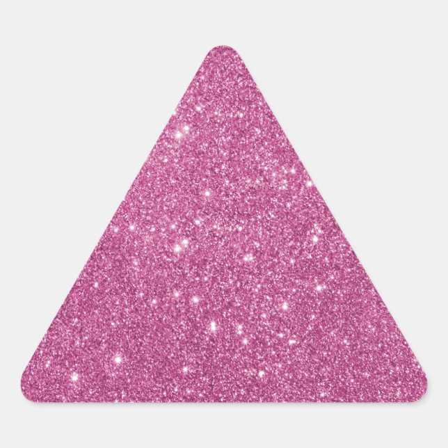 Girly Hot Pink Glitzer Dreieckiger Aufkleber (Vorderseite)
