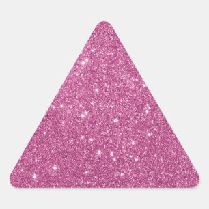 Girly Hot Pink Glitzer Dreieckiger Aufkleber