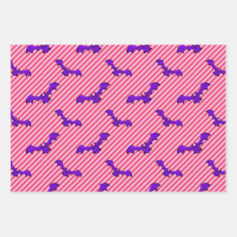 Girly Hot Pink Happy Halloween Mixed Pattern Gesch Geschenkpapier Set