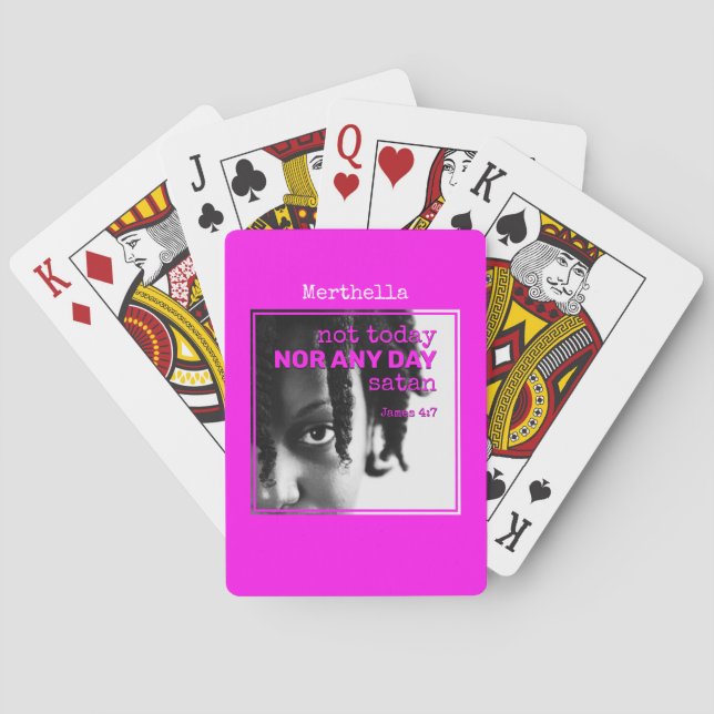 Girly Hot Pink, nicht heute SATAN genannt Spielkarten (Rückseite)