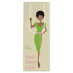 Girly Illustration des Geschenktüte Für Weinflaschen