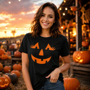 Girly Jack O Lantern Kürbismaske Halloween T-Shirt