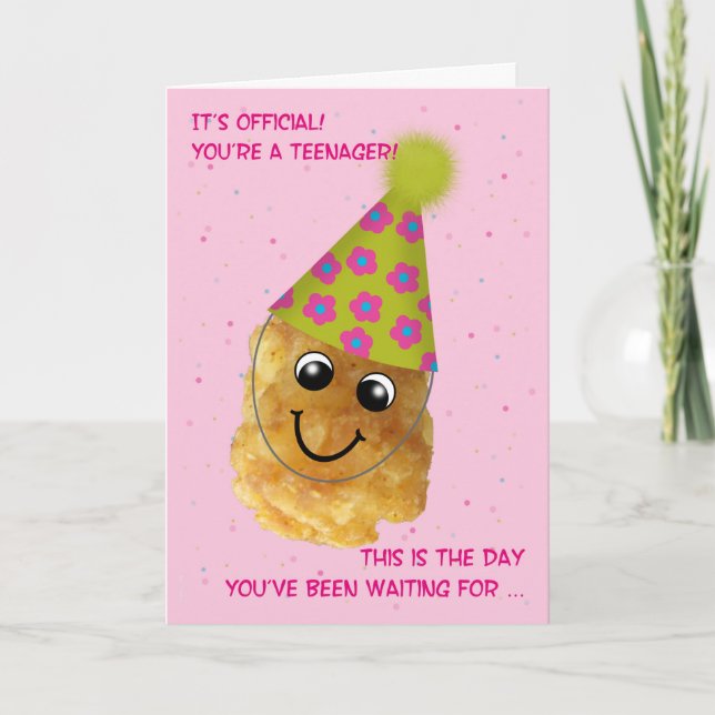 Girly Jugendlich-Geburtstag 13 lustiger Tater Karte (Vorderseite)