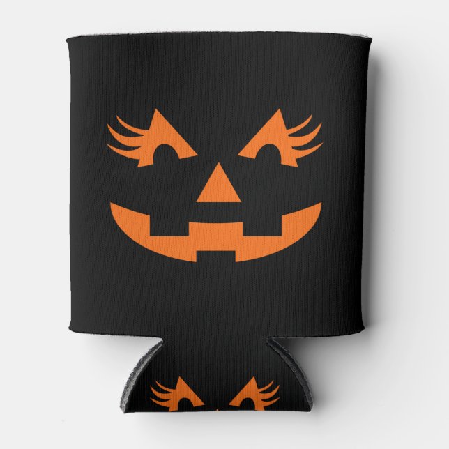 Girly Kürbislaterne Halloween Dosenkühler (Vorderseite)