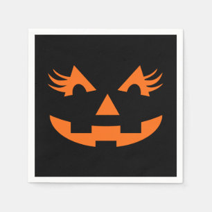Girly Kürbislaterne Halloween Serviette