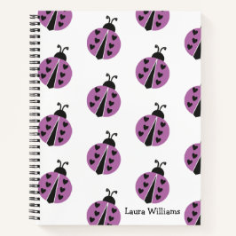 Girly Ladybug Personalisiert Notizbuch