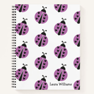 Girly Ladybug Personalisiert Notizbuch