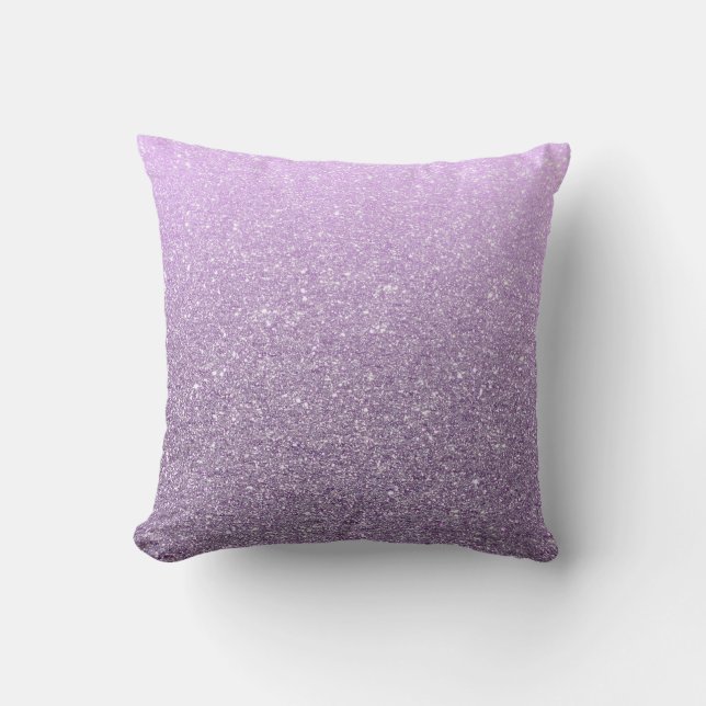 Girly Lavendel-Imitat-Glitzer-Muster-niedliches Kissen (Vorderseite)