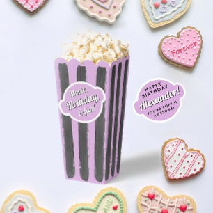 Girly Lavender Gray Stripes Popcorn Movie gestrich Geschenkschachtel