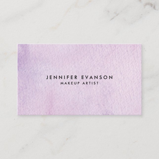Girly Lavender Pink Watercolor Designer Visitenkarte (Vorderseite)