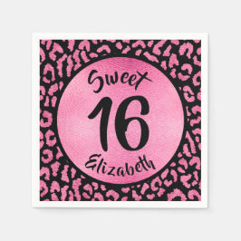 Girly Leopard Geburtstagsparty Serviette