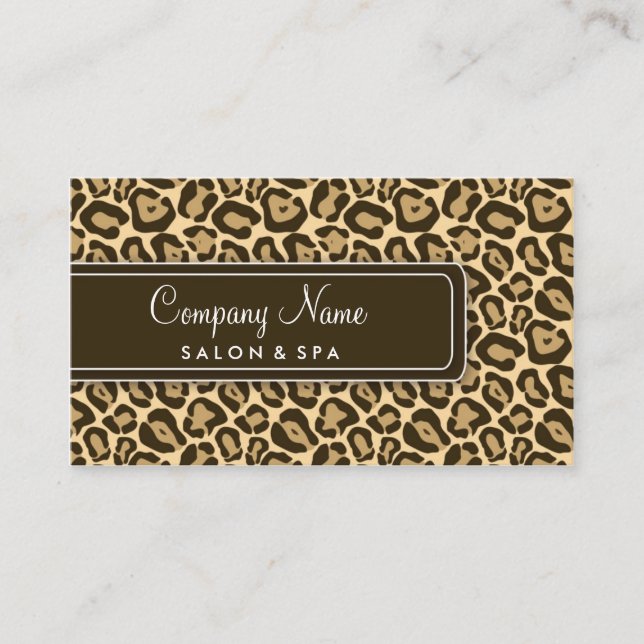 Girly Leopard-Salon-Visitenkarten Visitenkarte (Vorderseite)