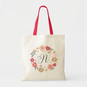 Girly Letter A   Monogramm des blauen Buchstabens Tragetasche