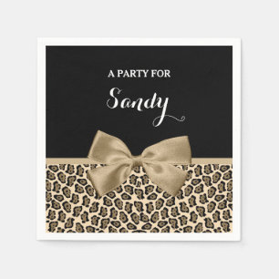 Girly Light Brown Jaguar Niedlich Brown Bow mit Na Serviette