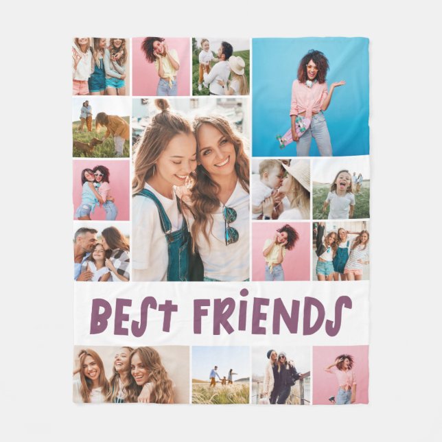 Girly lila 16 Foto bester Freund Moderne Fleecedecke (Vorderseite)