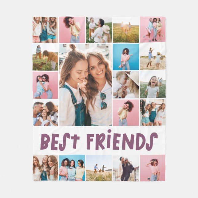 Girly lila 20 Foto bester Freund Moderne Fleecedecke (Vorderseite)
