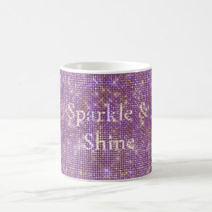 Girly Lila Glitzy Sparkle Kaffeetasse