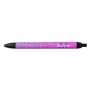 Girly Lila Pink Glitzer Ombre Personalisiert Kugelschreiber