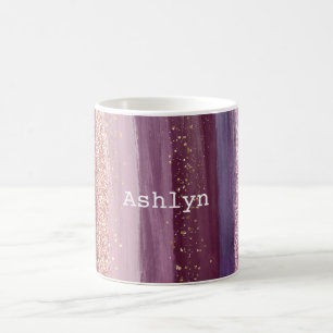 Girly Lila Pink Glitzy Glitzer Kaffeetasse