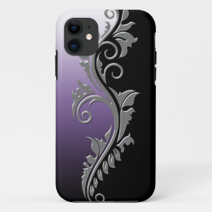 Girly lila schwarzer silberner Strudel iPhone5 Case-Mate iPhone Hülle
