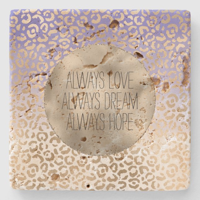 Girly Lila White Steinuntersetzer (Vorderseite)