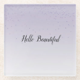 Girly Lilac Lila Confetti Glam Ombre Glasuntersetzer