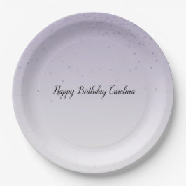 Girly Lilac Lila Confetti Glam Ombre Pappteller