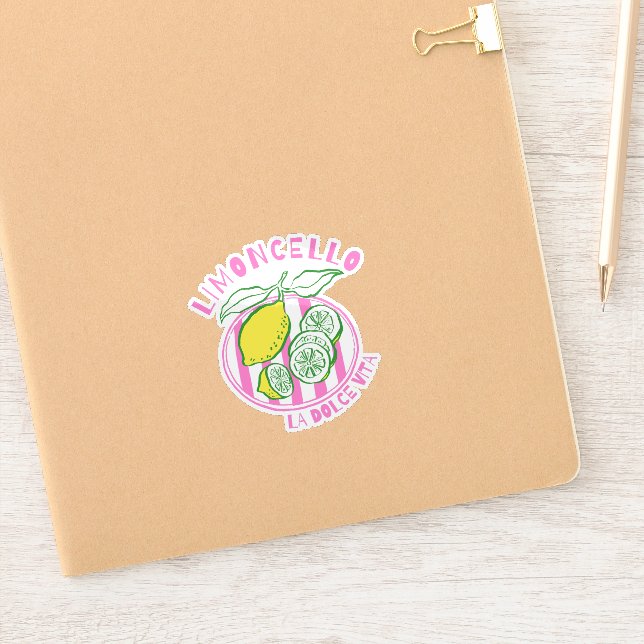 Girly Limoncello– La Dolce Vita Pink Aufkleber (Notizbuch)