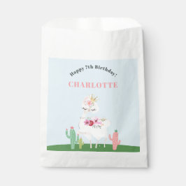 Girly Llama Floral Cactus Birthday Party Geschenktütchen