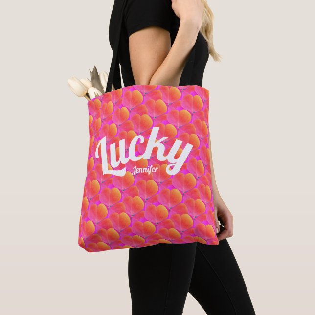 Girly Lucky Pink Clover St Patrick Irish Pattern Tasche (Von Nahem)