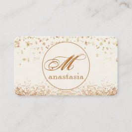 Girly Luxury Gold Glittery Monogram Beauty Salon Treuekarte