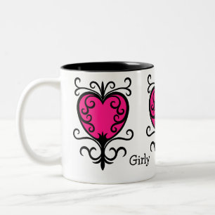 Girly Mädchenherzen Zweifarbige Tasse