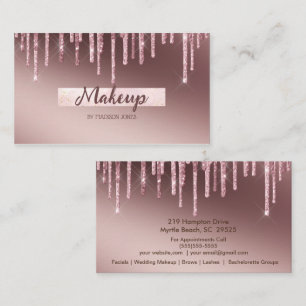 Girly Makeup Artist Glitzer Business Cards Visitenkarte