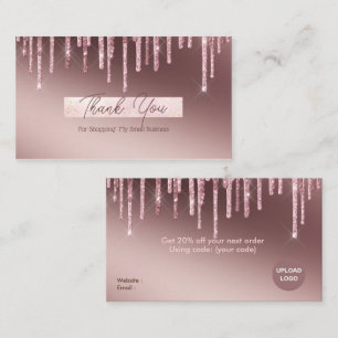 Girly Makeup Artist Glitzer Vielen Dank Visitenkarte