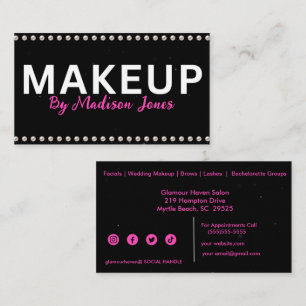 Girly Makeup Artist Schwarz-weiße Visitenkarten Visitenkarte