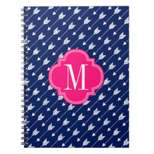 Girly Marine u. rosa Pfeile kundenspezifisch Notizblock