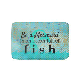 Girly Meerjungfrau-Zitat-aquamarines Gold Badematte