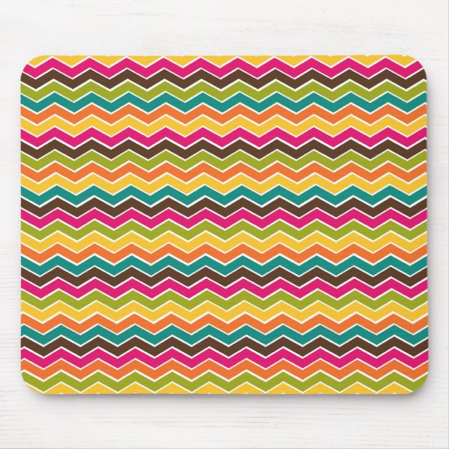 Girly MehrfarbenZickzack Mousepad (Vorne)