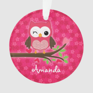 Girly mignon de hibou de roses indien personnalis