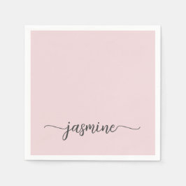 Girly Minimalistisch Simple Blush Pink Monogram Sc Serviette