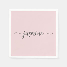 Girly Minimalistisch Simple Blush Pink Monogram Sc Serviette