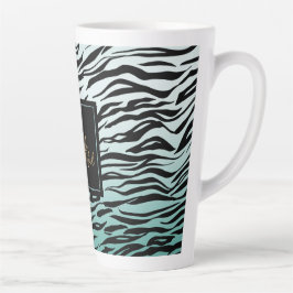 Girly Mint Black Zebra Print Ombre Hallo schön Milchtasse