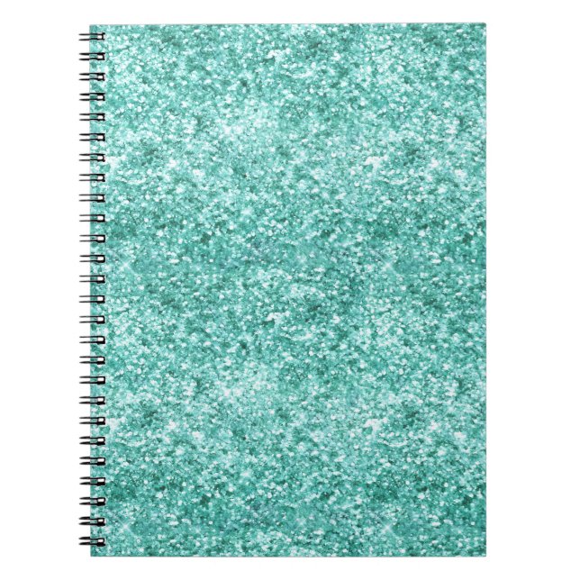 Girly Mint Glitzer Confetti Notizblock (Vorderseite)