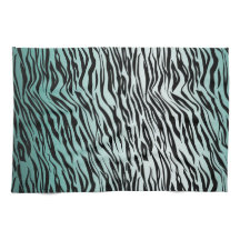 Girly Mint Ombre Black Zebra Print