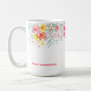 Girly Mit Monogramm Tropical Watercolor Kaffeetasse
