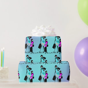 Girly Modells Shopping Paris Geschenkpapier
