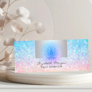 Girly Modern Beruflich, Bokeh Lotus Yoga Mini Visitenkarte